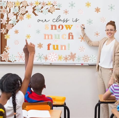 71Pcs Winter Bulletin Board Decorations Winter Classroom Decorations Christmas Snowflake Tree Cutouts for Xmas Holiday School Classroom Wall Door Decor Party Supplies in Saudi Arabia