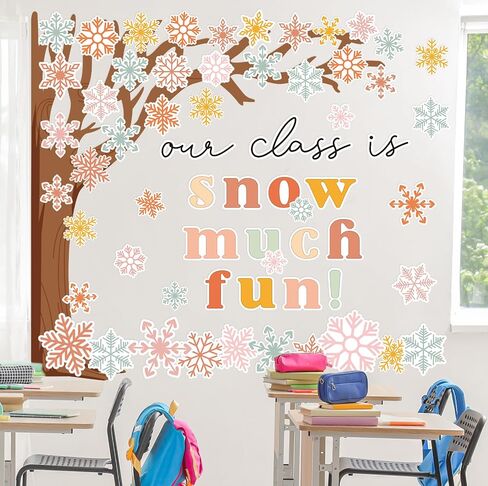 71Pcs Winter Bulletin Board Decorations Winter Classroom Decorations Christmas Snowflake Tree Cutouts for Xmas Holiday School Classroom Wall Door Decor Party Supplies in Saudi Arabia
