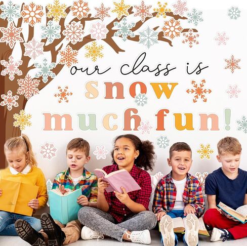 71Pcs Winter Bulletin Board Decorations Winter Classroom Decorations Christmas Snowflake Tree Cutouts for Xmas Holiday School Classroom Wall Door Decor Party Supplies in Saudi Arabia