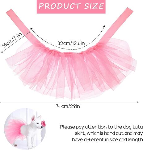 Dog Tutu Pink Tutu for Dogs, Dog Tutus for Small Dogs for Small and Medium-Sized Pets, Suitable for Birthday Parties, Wedding Photo Props Costumes in Saudi Arabia