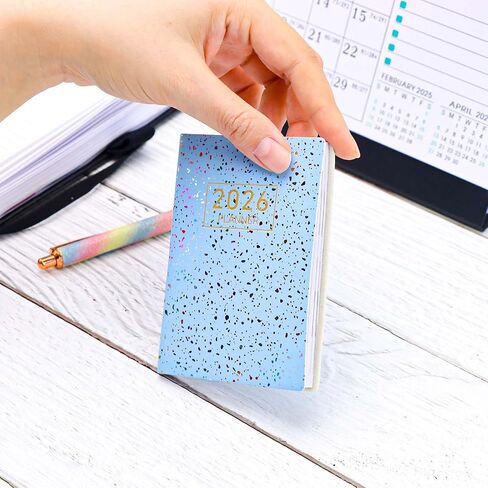 2026 Mini Pocket Planner Calendar 4"x3" for Purse Starlight Black PU Leather Dated Planner Daily Weekly Schedule Notebook (Starlight Black) in Saudi Arabia