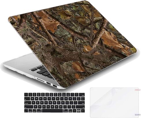 Mingdao Case متوافق مع MacBook Macbook Air 13 Inch ، قذيفة واقية صلبة مع غطاء لوحة المفاتيح (A1369 A1466 ، 2010-2017)-تمويه الغابة الواقعية-6 in Saudi Arabia