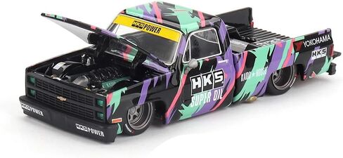 1:64 Diecast Model Car متوافق مع Chevy Silverado Kaido HKS V1 Limited Edition بواسطة Kaido House X Mini GT KHMG174 in Kuwait