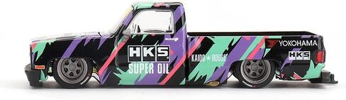 1:64 Diecast Model Car متوافق مع Chevy Silverado Kaido HKS V1 Limited Edition بواسطة Kaido House X Mini GT KHMG174 in Kuwait