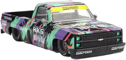 1:64 Diecast Model Car متوافق مع Chevy Silverado Kaido HKS V1 Limited Edition بواسطة Kaido House X Mini GT KHMG174 in Kuwait