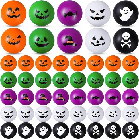 RealSpring 40 PCS Halloween الإجهاد الكرة ألعاب 1.57 بوصة كرات اليقطين الشبح كرات الشبح PU PU PREGR in Kuwait
