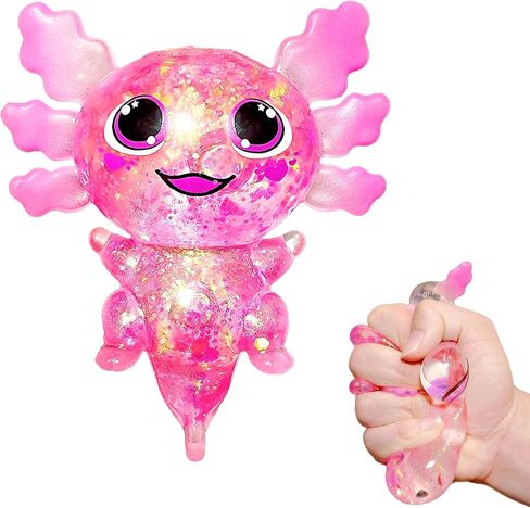 Axolotl Squishy Sugar Ball, Slow Rise Axolotl Squishy Sensory Fidget Toys for Kids, Easter Basket Stuffers, Glitter Stress Relief Sugar Balls for Party Favors, Autism, ADHD (Green) in Saudi Arabia