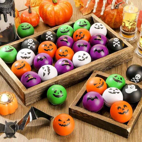 RealSpring 40 PCS Halloween الإجهاد الكرة ألعاب 1.57 بوصة كرات اليقطين الشبح كرات الشبح PU PU PREGR in Kuwait