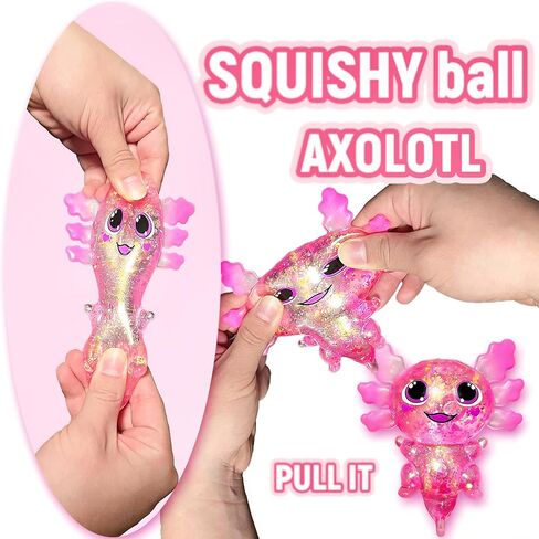 Axolotl Squishy Sugar Ball, Slow Rise Axolotl Squishy Sensory Fidget Toys for Kids, Easter Basket Stuffers, Glitter Stress Relief Sugar Balls for Party Favors, Autism, ADHD (Green) in Saudi Arabia