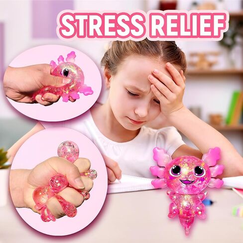 Axolotl Squishy Sugar Ball, Slow Rise Axolotl Squishy Sensory Fidget Toys for Kids, Easter Basket Stuffers, Glitter Stress Relief Sugar Balls for Party Favors, Autism, ADHD (Green) in Saudi Arabia