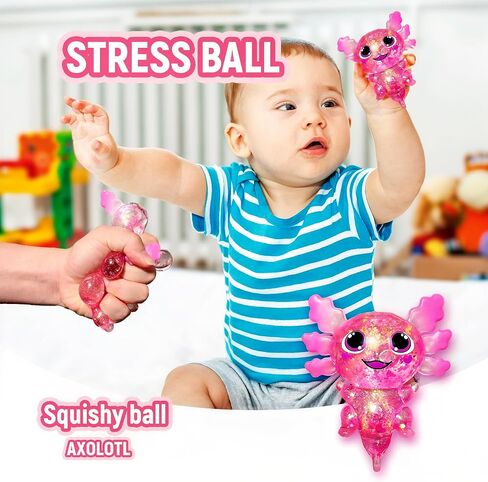 Axolotl Squishy Sugar Ball, Slow Rise Axolotl Squishy Sensory Fidget Toys for Kids, Easter Basket Stuffers, Glitter Stress Relief Sugar Balls for Party Favors, Autism, ADHD (Green) in Saudi Arabia