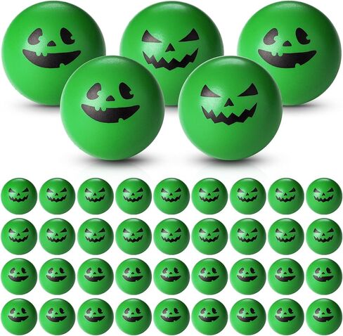 Realspring 40 Pcs Halloween Stress Ball Toys 1.57 Inch Pumpkin Stress Balls Ghost Balls Bulk Foam PU Press for Halloween Party Favors Carnival Reward Prizes(Horror Style,Multicolor) in Saudi Arabia