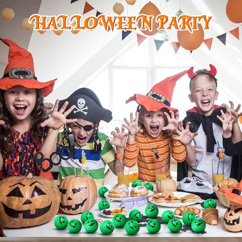 Realspring 40 Pcs Halloween Stress Ball Toys 1.57 Inch Pumpkin Stress Balls Ghost Balls Bulk Foam PU Press for Halloween Party Favors Carnival Reward Prizes(Horror Style,Multicolor) in Saudi Arabia