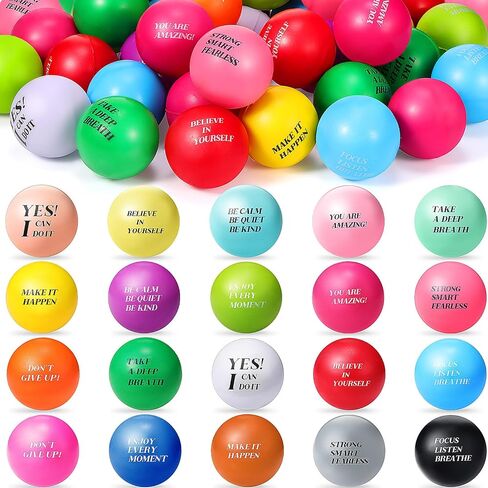 Jerify 200 Pieces Colorful Motivational Stress Relief Balls - 1.57 Inches for Adults, Employee Appreciation Gift, Coworkers Hand Exercise to Relieve Anxiety in Saudi Arabia