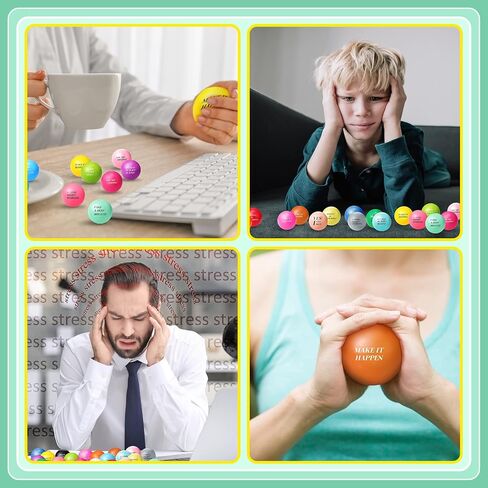 Jerify 200 Pieces Colorful Motivational Stress Relief Balls - 1.57 Inches for Adults, Employee Appreciation Gift, Coworkers Hand Exercise to Relieve Anxiety in Saudi Arabia