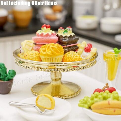 Odoria 1/6 Miniature Cake Stand Stand Dollhouse Accessories ، Gold in Saudi Arabia