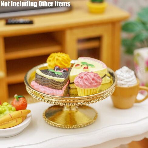 Odoria 1/6 Miniature Cake Stand Stand Dollhouse Accessories ، Gold in Saudi Arabia