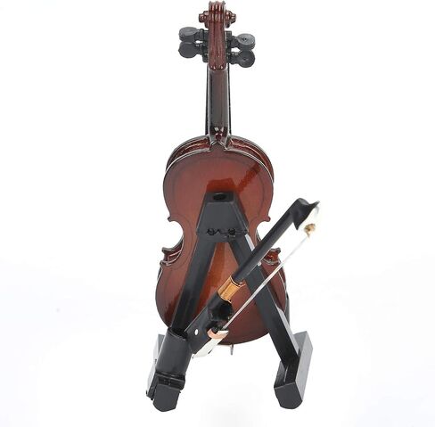 Tiny Little Violin, Basswood Mini Violin, Miniature Violin with Case and Base, Small Violin Joke, Portable Miniature Musical Instruments with Pull String for Home Decor in Saudi Arabia