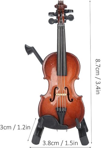 Tiny Little Violin, Basswood Mini Violin, Miniature Violin with Case and Base, Small Violin Joke, Portable Miniature Musical Instruments with Pull String for Home Decor in Saudi Arabia