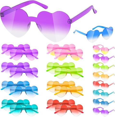 Heart Sunglasses Party Favors for Kids - Girls Boys Age 3-12 Valentines Birthday Goodie Bags Stuffers (16 Pack) in Saudi Arabia
