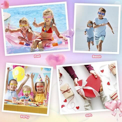 Heart Sunglasses Party Favors for Kids - Girls Boys Age 3-12 Valentines Birthday Goodie Bags Stuffers (16 Pack) in Saudi Arabia