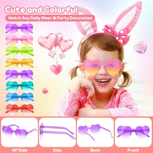 Heart Sunglasses Party Favors for Kids - Girls Boys Age 3-12 Valentines Birthday Goodie Bags Stuffers (16 Pack) in Kuwait