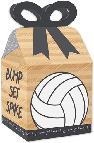 Big Dot of Happiness Bump, Set, Spike - Volleyball - Square Favor Gift Boxes - Baby Shower or Birthday Party Bow Boxes - Set of 12 in Saudi Arabia