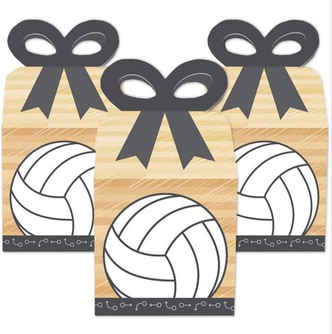 Big Dot of Happiness Bump, Set, Spike - Volleyball - Square Favor Gift Boxes - Baby Shower or Birthday Party Bow Boxes - Set of 12 in Saudi Arabia