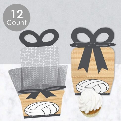 Big Dot of Happiness Bump, Set, Spike - Volleyball - Square Favor Gift Boxes - Baby Shower or Birthday Party Bow Boxes - Set of 12 in Saudi Arabia