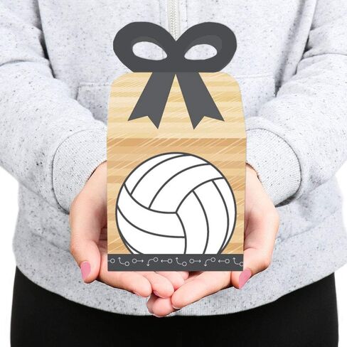 Big Dot of Happiness Bump, Set, Spike - Volleyball - Square Favor Gift Boxes - Baby Shower or Birthday Party Bow Boxes - Set of 12 in Saudi Arabia