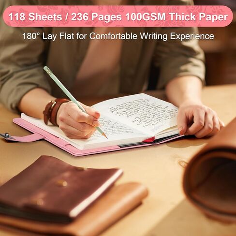 Toplive Diary with Lock, A5 Locking Vintage PU Leather Journal Notebook for Women Men Journal with Lock, Refillable Girls Password Diary with Retro Rose Pattern, Wine Red in Kuwait