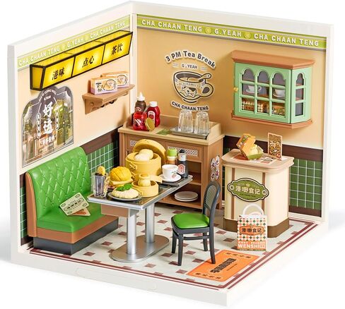 Rolife Super Creator DIY Miniature Plastic House Building Setet مع LED ، مناسبة لأرقام مصغرة ألعاب البناء Diorama مجموعة هدايا للمراهقين البالغين (Panda Hot Pot) in Kuwait
