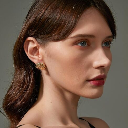 Gold Earrings for Women 18K,Gold-Vermeil 925 Sterling Silver Earrings for Women 18K Gold Huggie Double Hoop Womens Earrings Jewelry with 5A Cubic Zirconia - Dainty Gold Claw Ear Crawler Chain Small gold Hoops Huggie Earrings for Women,Elegant Wedding Half in Kuwait