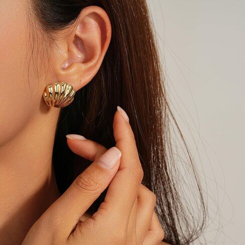 Gold Earrings for Women 18K,Gold-Vermeil 925 Sterling Silver Earrings for Women 18K Gold Huggie Double Hoop Womens Earrings Jewelry with 5A Cubic Zirconia - Dainty Gold Claw Ear Crawler Chain Small gold Hoops Huggie Earrings for Women,Elegant Wedding Half in Kuwait