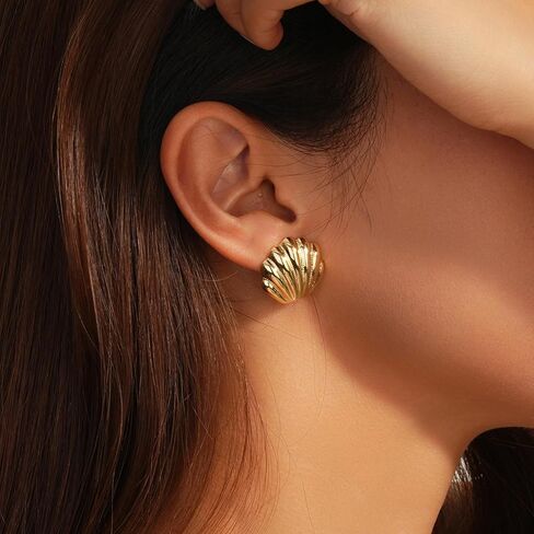 Gold Earrings for Women 18K,Gold-Vermeil 925 Sterling Silver Earrings for Women 18K Gold Huggie Double Hoop Womens Earrings Jewelry with 5A Cubic Zirconia - Dainty Gold Claw Ear Crawler Chain Small gold Hoops Huggie Earrings for Women,Elegant Wedding Half in Kuwait