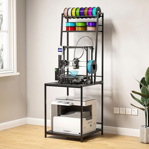 3D Printer Stand with Filament Storage, Heavy Duty 3D Printer Table, Printing Stand Can Store PLA/ABS/PETG Spools, Suitable for Garages, Offices, Workshops in Saudi Arabia