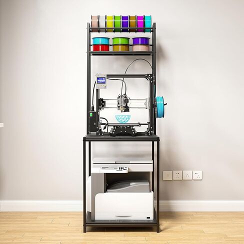 3D Printer Stand with Filament Storage, Heavy Duty 3D Printer Table, Printing Stand Can Store PLA/ABS/PETG Spools, Suitable for Garages, Offices, Workshops in Saudi Arabia