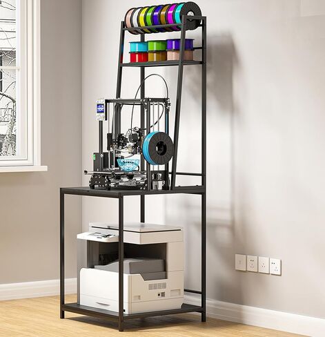 3D Printer Stand with Filament Storage, Heavy Duty 3D Printer Table, Printing Stand Can Store PLA/ABS/PETG Spools, Suitable for Garages, Offices, Workshops in Saudi Arabia