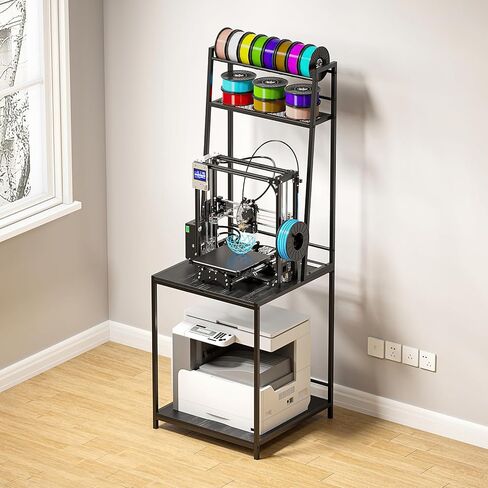 3D Printer Stand with Filament Storage, Heavy Duty 3D Printer Table, Printing Stand Can Store PLA/ABS/PETG Spools, Suitable for Garages, Offices, Workshops in Saudi Arabia