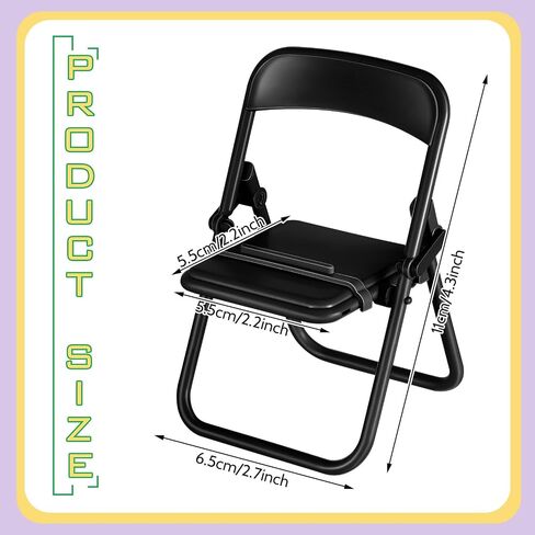 Flutesan 7 Pack Mini Folding Chair Cell Phone Stand Desktop Foldable Candy Color Mobile Phone Holder Folding Chair Cradle for Desk Phone, Random Colors in Saudi Arabia