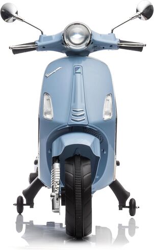 Light Blue 12V Vespa GTS Super Sport Ride-On for Kids 3-8, Licensed Vespa Electric Motorcycle with Realistic Sounds, Working Lights, Training Wheels, Treaded Tires, 66 lbs Capacity, 1-Year Warranty in Saudi Arabia