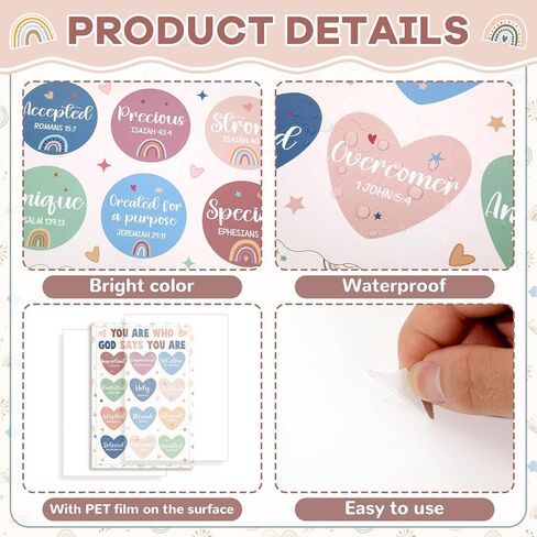 Qyeahkj 2 PCS ملصق مسيحي ملصق Board Set God يقول أنك تحفيزي الكتاب المقدس ديني ديكور الفصول الدراسية ملهمة الفصول الدراسية Sunday School Wall Decor Supplies (Boho) in Saudi Arabia
