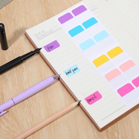 240 PCS Bookbor Tabs Tabs Tabs Divider Distrable Divider Latcy Note Markers index indession stosit on on strenotation kit ملونة للصفحات ، وملاحظات القراءة ، وتصنيف الملفات (12 لونًا ، 1 بوصة) in Saudi Arabia