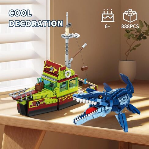 3 في 1 Sea Dinosaur Building Build Set مجموعة ، متوافقة مع Lego Dinosaur World Park Mosasaurus Discovery Crossing Ocean World Building ، هدية ألعاب القوارب للأطفال والبالغين للأولاد من 8 إلى 12 عامًا in Saudi Arabia
