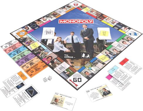 Monopoly: لعبة لوحة المكاتب ، التي تضم أفضل مدرب في العالم ، جائزة Dundee ، صندوق Paper & More ، شراء ، بيع ، مواقع تجارية Scranton من الاستقبال إلى قاعة المؤتمرات ، مرخصة رسميًا in Saudi Arabia