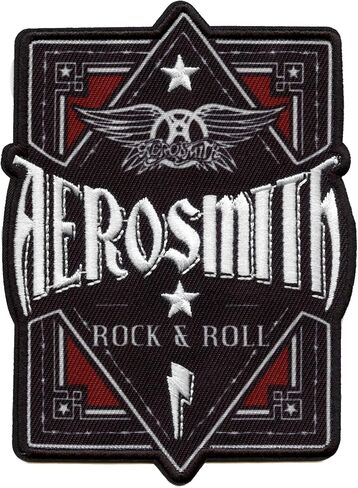C&D Visionary Aerosmith Rock & Roll Patch - 1pc - Iron -On - 3.25 "x 4.25" - سوداء أسود ، أحمر ، أبيض - موسيقى in Saudi Arabia