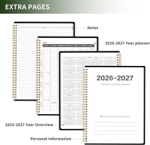 مخطط شهري 2026-2027 ، تقويم لمدة عامين 2026-2027 كتاب تقويم من يناير 2026-ديسمبر 2027 مع غلاف PVC المضاد للماء ، 9 '× 11' ، الجدول الزمني للتنظيم للمدرسة ، المكتب ، العائلة ، الوردي in Kuwait