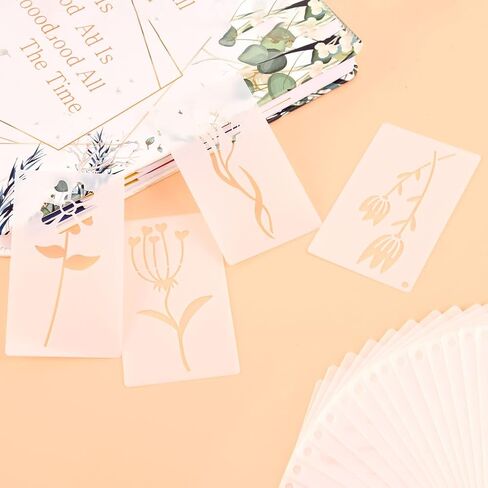 استنسل الزهور ، 60pcs استنسل الطلاء البري و 1pc قالب رسومات الشعار المبتكرة DIY ، والسترات النباتية القابلة لإعادة الاستخدام للحرف اليدوية ، والرسم على الجدران ، والخشب ، وصنع البطاقات ، وتزيين الكعكة in Kuwait