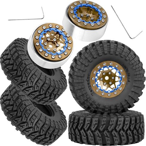 1.3 مجموعة إطار Beadlock ل 1/18 TRX4M ، 1/24 SCX24 FCX24 RC Crawler Car ، 1.3 عجلات وإطارات من Beadlock ، عجلات الألومنيوم من سبائك مع إطارات مطاطية ملاذ المخلب ، in Saudi Arabia