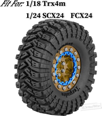 1.3 مجموعة إطار Beadlock ل 1/18 TRX4M ، 1/24 SCX24 FCX24 RC Crawler Car ، 1.3 عجلات وإطارات من Beadlock ، عجلات الألومنيوم من سبائك مع إطارات مطاطية ملاذ المخلب ، in Saudi Arabia
